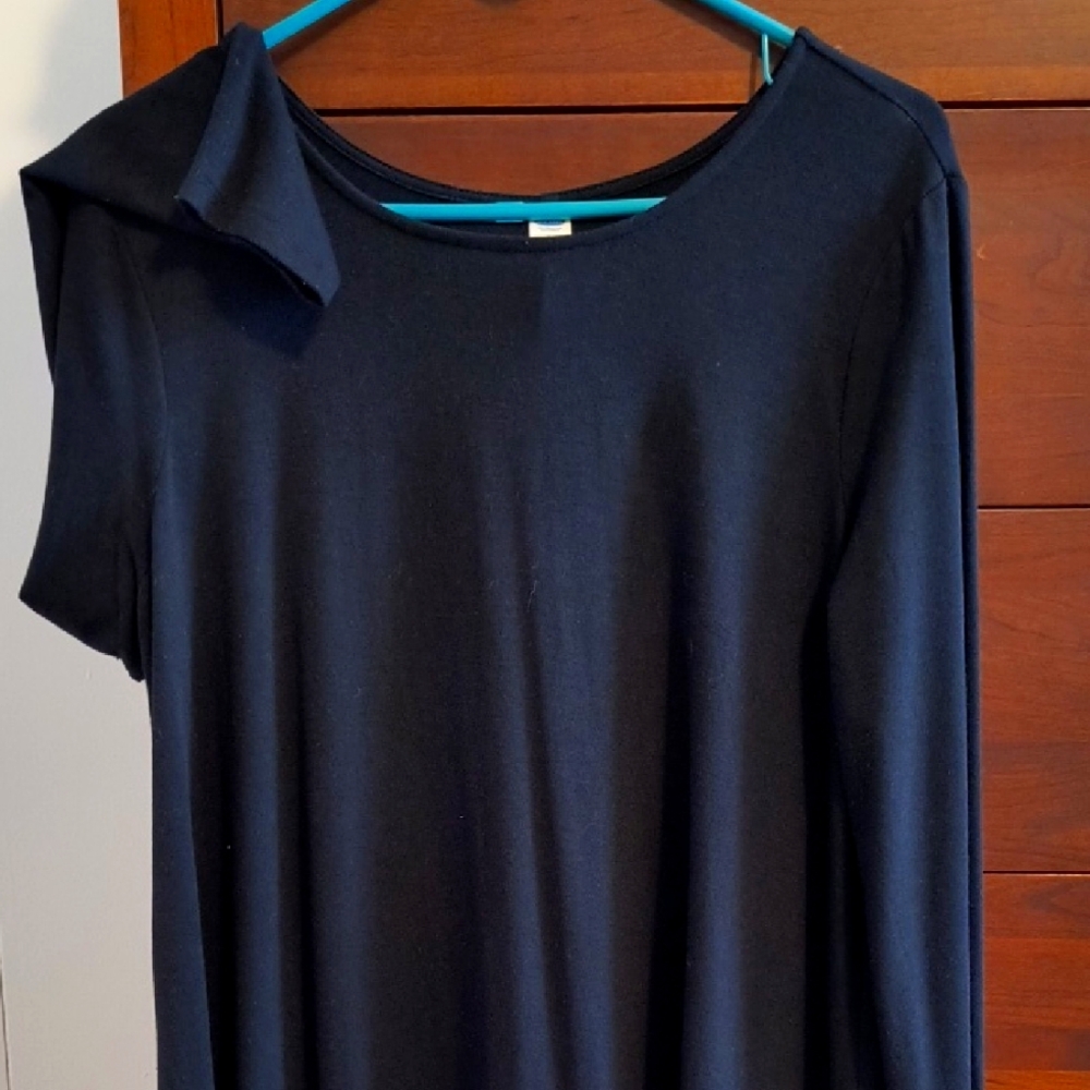 Black Old Navy Long Sleeve Knit Dress